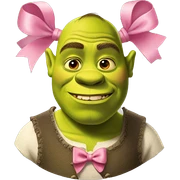 shrek with pink bow sticker