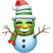 christmas emoji! christmas tree, snow, snowman, ice, happy sticker