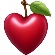Cherry heart sticker