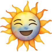 Sun in watercolor sticker