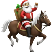 Santa on a horse sticker