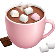 Light Pink mug of hot chocolate with marshmallows  sticker