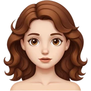 White skin girl with wavy brown hair sticker