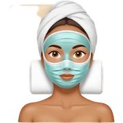 Lady with face mask spa beauty full face relaxing sticker
