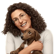 smiling with dog indoors sticker