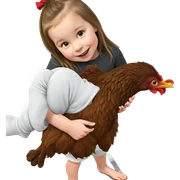 girl with chicken barefoot sticker