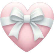 Pastel pink heart with white bow sticker