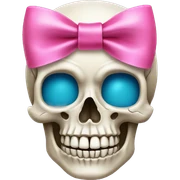 Skull with a pink bow sticker