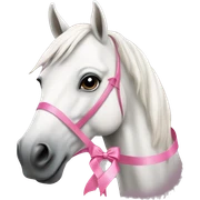 White horse with pink ribbon sticker