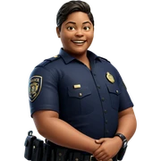 smiling police officer portrait sticker