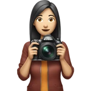 asian woman holding a nikon camera sticker