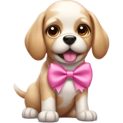 dog with pink bow sticker