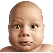 bald boy portrait gazing viewer sticker