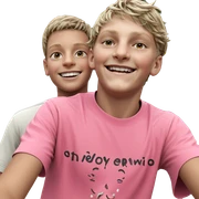 two boys smiling outdoors sticker
