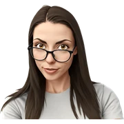 smiling girl with glasses sticker