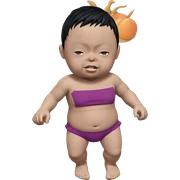 barefoot boy with black hair sticker