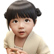 realistic portrait of black haired girl sticker