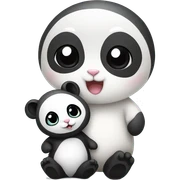 Bunny and baby panda together  sticker