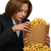 girl enjoying classy fries sticker