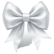 white satin bow sticker