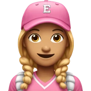 smiling girl in baseball pink cap sticker
