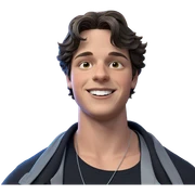 smiling boy in black shirt sticker