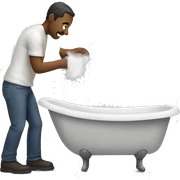 Man building a bathroom sticker