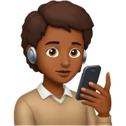 Una persona morena usando el celular sticker