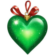green heart sparkle christmas sticker