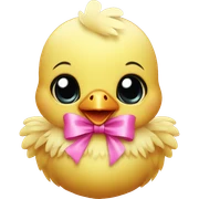 Baby chicken with pink bow sticker