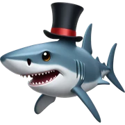 Shark with a top hat sticker