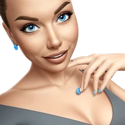 smiling girl with blue eyes sticker