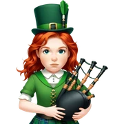 Green Bagpiper sticker