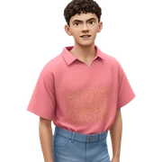 boy in pink shirt outdoors sticker