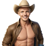blonde cowboy smiling outdoors sticker