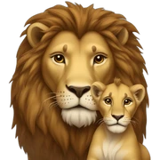 Lion with Lion baby sticker