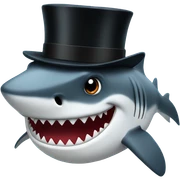Shark with a top hat sticker