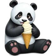 Panda eating ice cream sticker