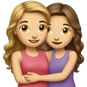 two girls hugging sticker