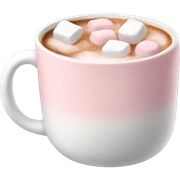 Light Pink mug of hot chocolate with marshmallows  sticker