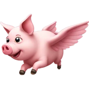 Flying pig sticker