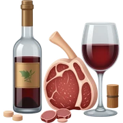 Chuleta y vino sticker