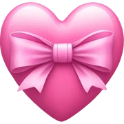 a pink heart with a bow sticker