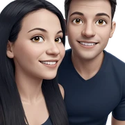 smiling girl and boy portrait sticker