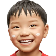 happy boy with a smile sticker