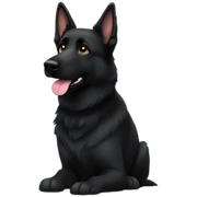 Black german shepherd with hear sticker