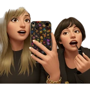 blonde girls with smartphone sticker