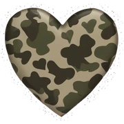 camo heart  sticker