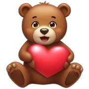 Bear in love with hearts sticker