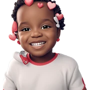 smiling boy with heart ornament sticker